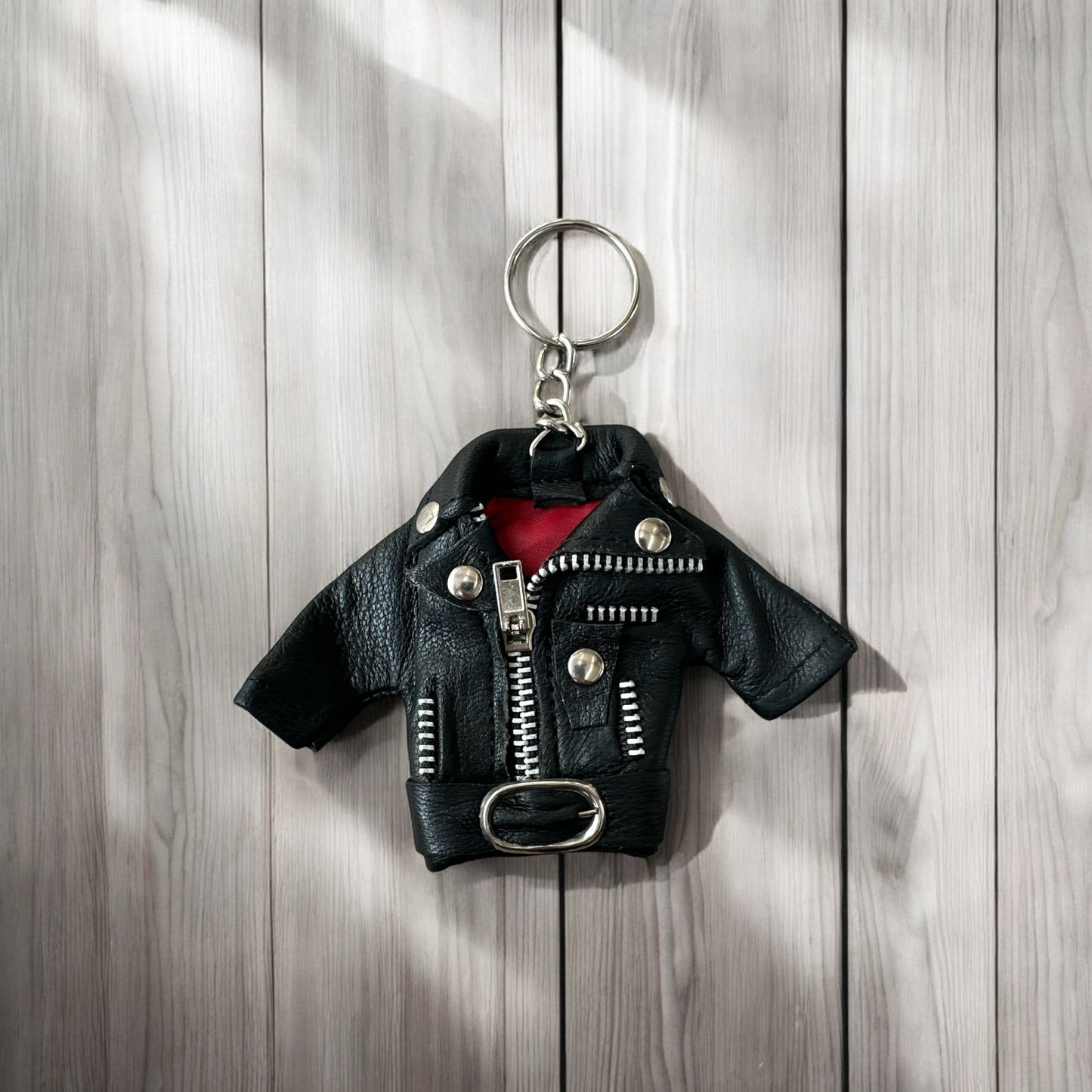 Leather Jacket Keychain with Lining | Cool Keychain Gift for Bikers & Fashion Lovers | Stylish Key Holder for Men, Women, Car, Bags | Unique Leather Accessory