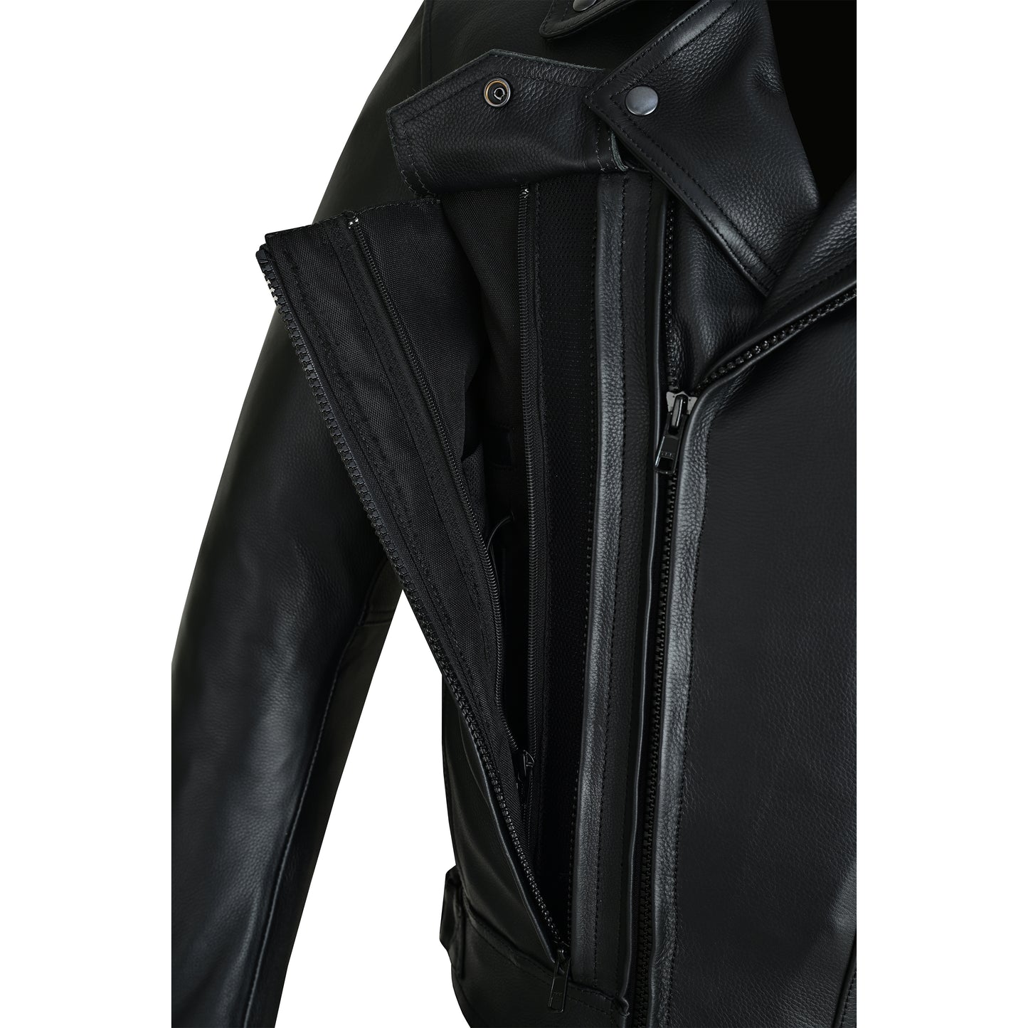 Overlord – Men’s CE-Approved Motorcycle Leather Jacket – Full Grain Cowhide, Removable Armor, Concealed Carry Pockets, Classic Biker Style with Thermal Liner Jacket Black