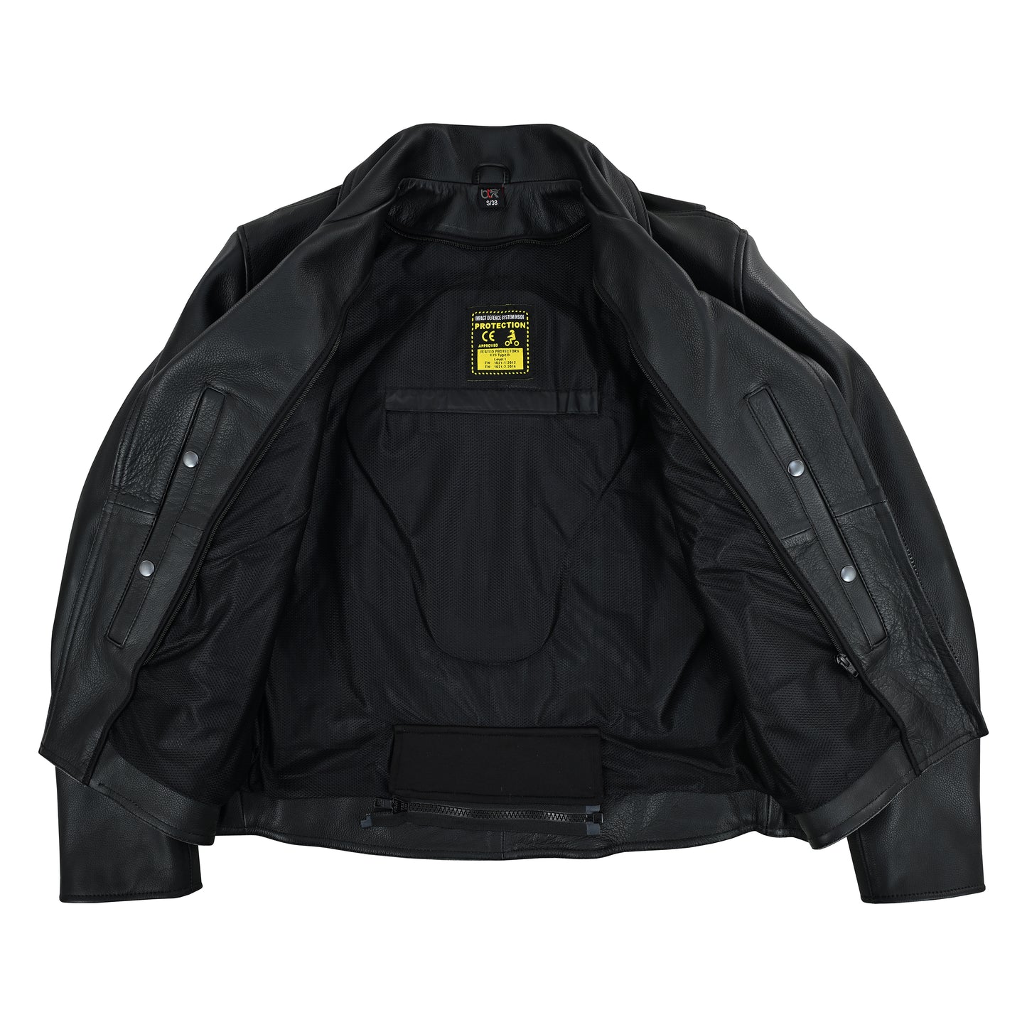 Overlord – Men’s CE-Approved Motorcycle Leather Jacket – Full Grain Cowhide, Removable Armor, Concealed Carry Pockets, Classic Biker Style with Thermal Liner Jacket Black