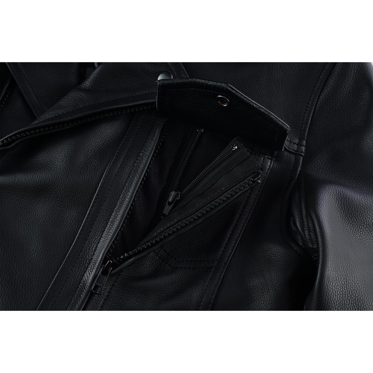 Overlord – Men’s CE-Approved Motorcycle Leather Jacket – Full Grain Cowhide, Removable Armor, Concealed Carry Pockets, Classic Biker Style with Thermal Liner Jacket Black