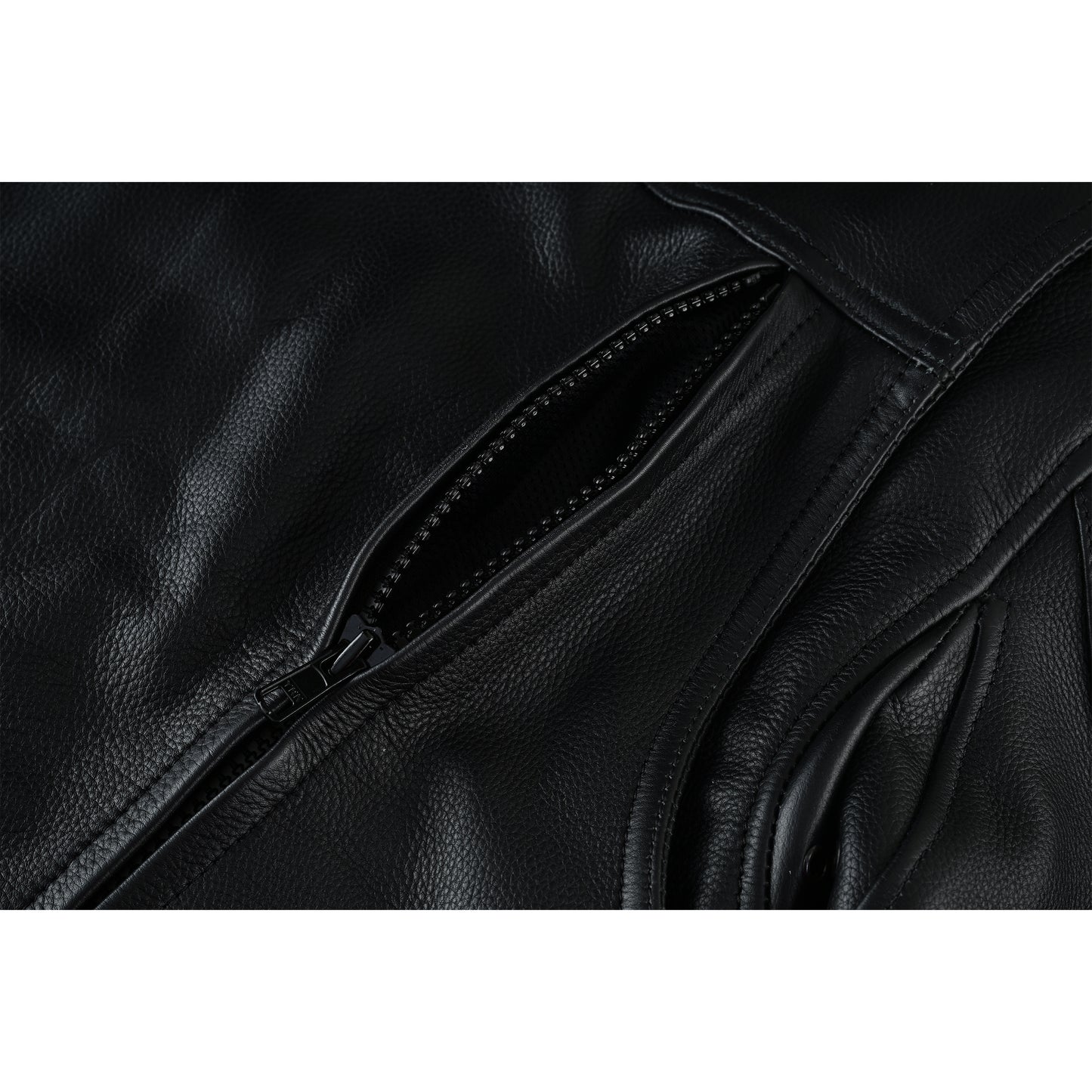 Overlord – Men’s CE-Approved Motorcycle Leather Jacket – Full Grain Cowhide, Removable Armor, Concealed Carry Pockets, Classic Biker Style with Thermal Liner Jacket Black