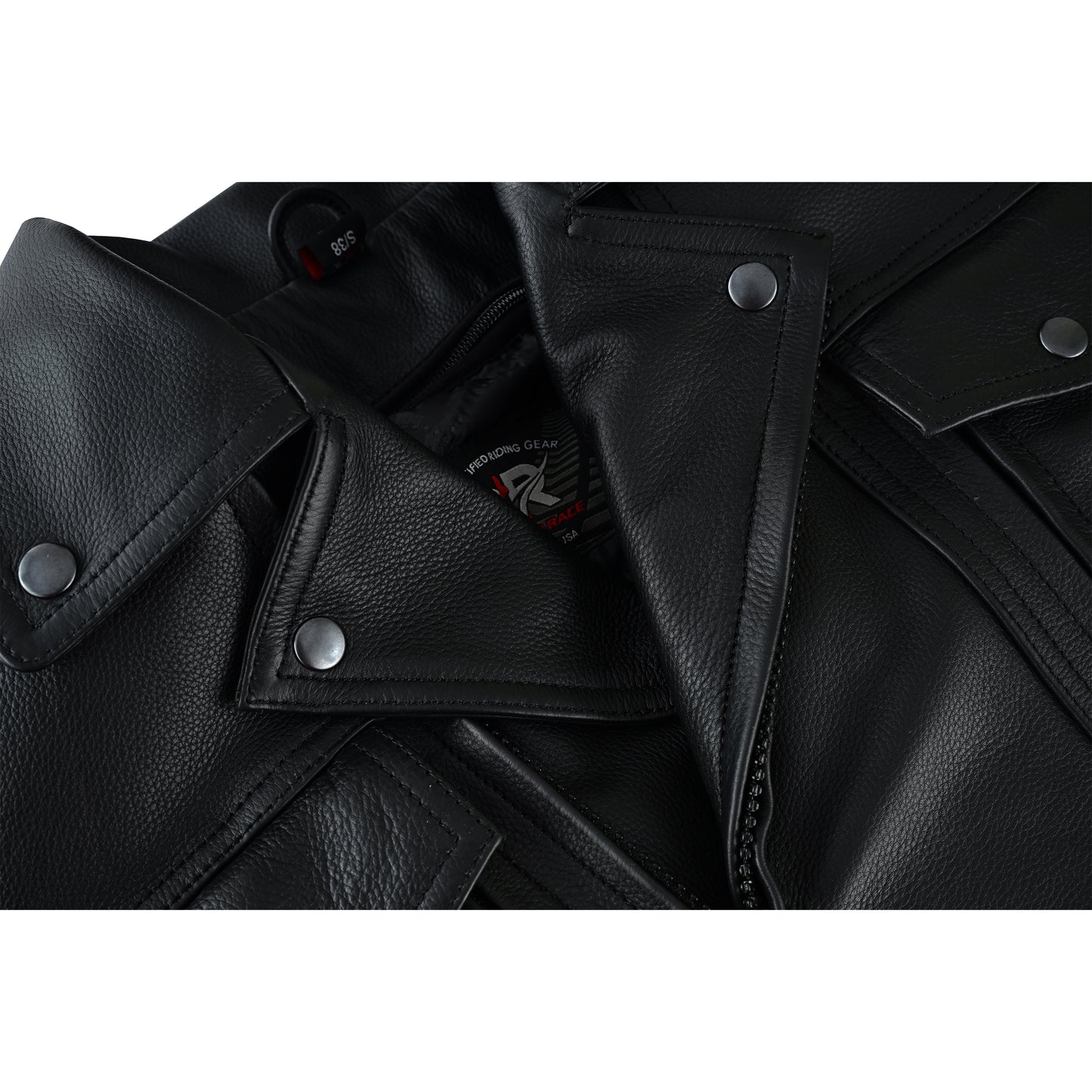 Overlord – Men’s CE-Approved Motorcycle Leather Jacket – Full Grain Cowhide, Removable Armor, Concealed Carry Pockets, Classic Biker Style with Thermal Liner Jacket Black