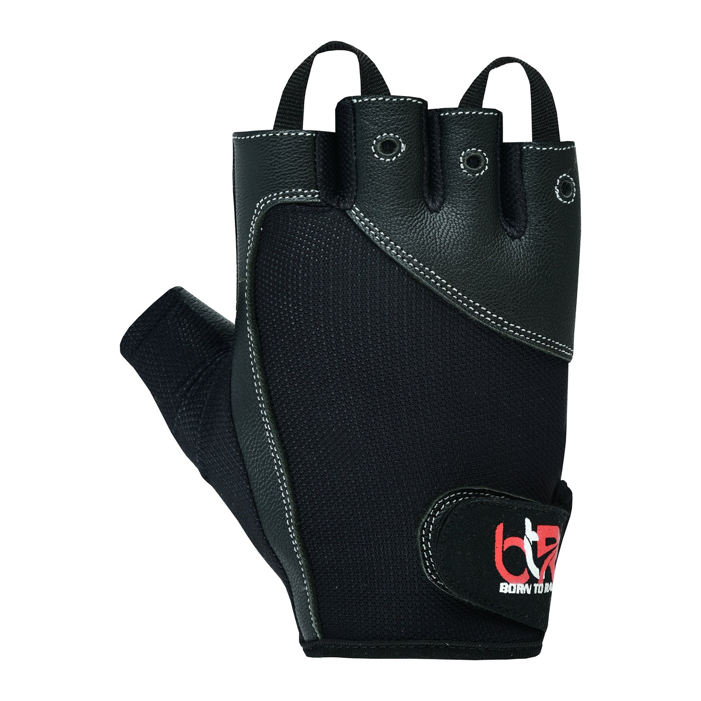 Weight Lifting Gloves Cowhide Leather Half Finger Light Weight Workout Biking Fingerless Gloves Black