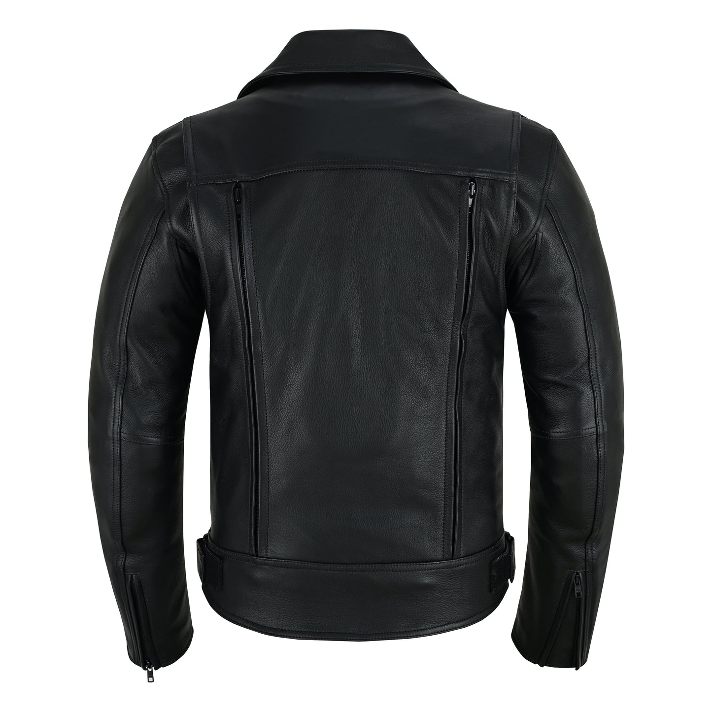Overlord – Men’s CE-Approved Motorcycle Leather Jacket – Full Grain Cowhide, Removable Armor, Concealed Carry Pockets, Classic Biker Style with Thermal Liner Jacket Black