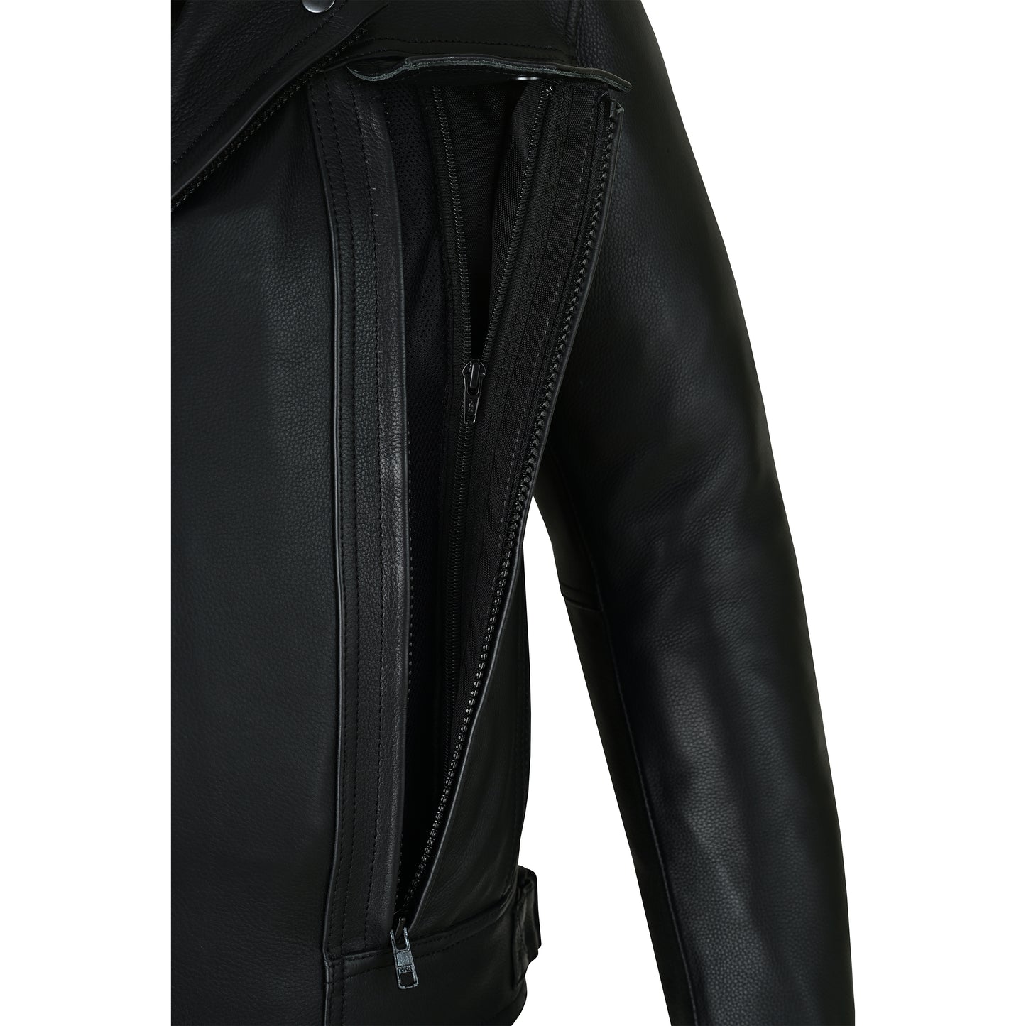 Overlord – Men’s CE-Approved Motorcycle Leather Jacket – Full Grain Cowhide, Removable Armor, Concealed Carry Pockets, Classic Biker Style with Thermal Liner Jacket Black