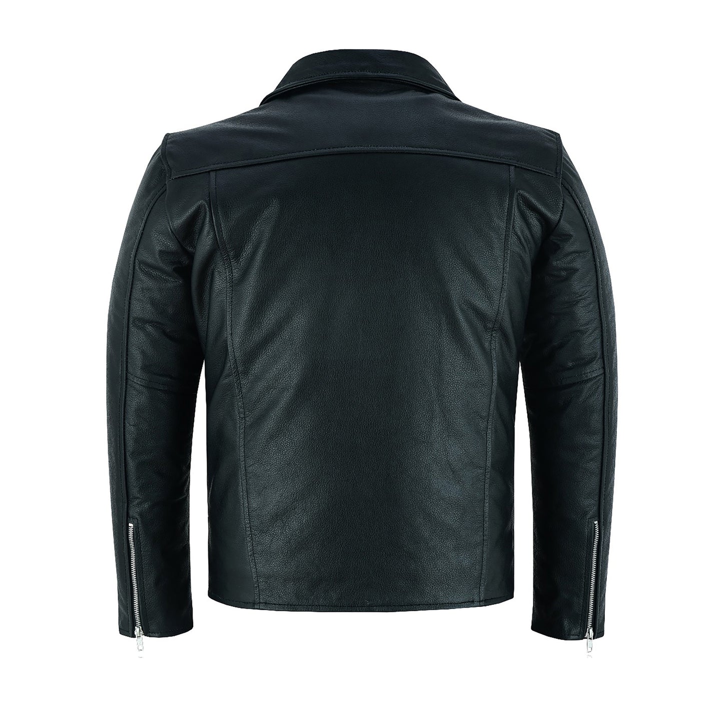 Men Motorcycle Brando Leather Jacket 100% Genuine Real Soft Distressed Zip Up Jacket Black