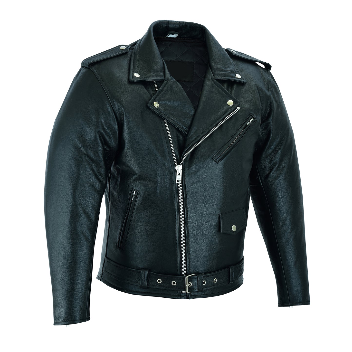 Men Motorcycle Brando Leather Jacket 100% Genuine Real Soft Distressed Zip Up Jacket Black