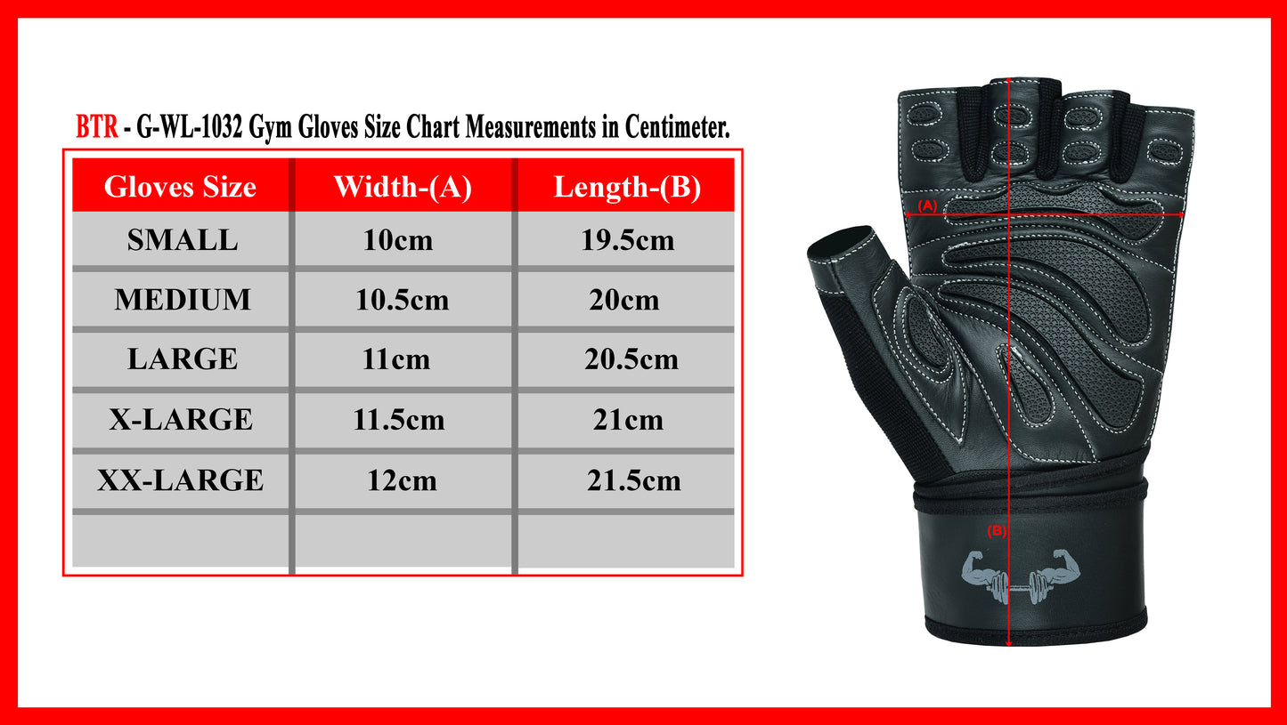 Premium Cowhide Leather Weight Lifting Gloves - Fingerless, Padded, Long Wrist Support, Gym Workout, Powerlifting, Bodybuilding, Fitness, Unisex Design for Men & Women