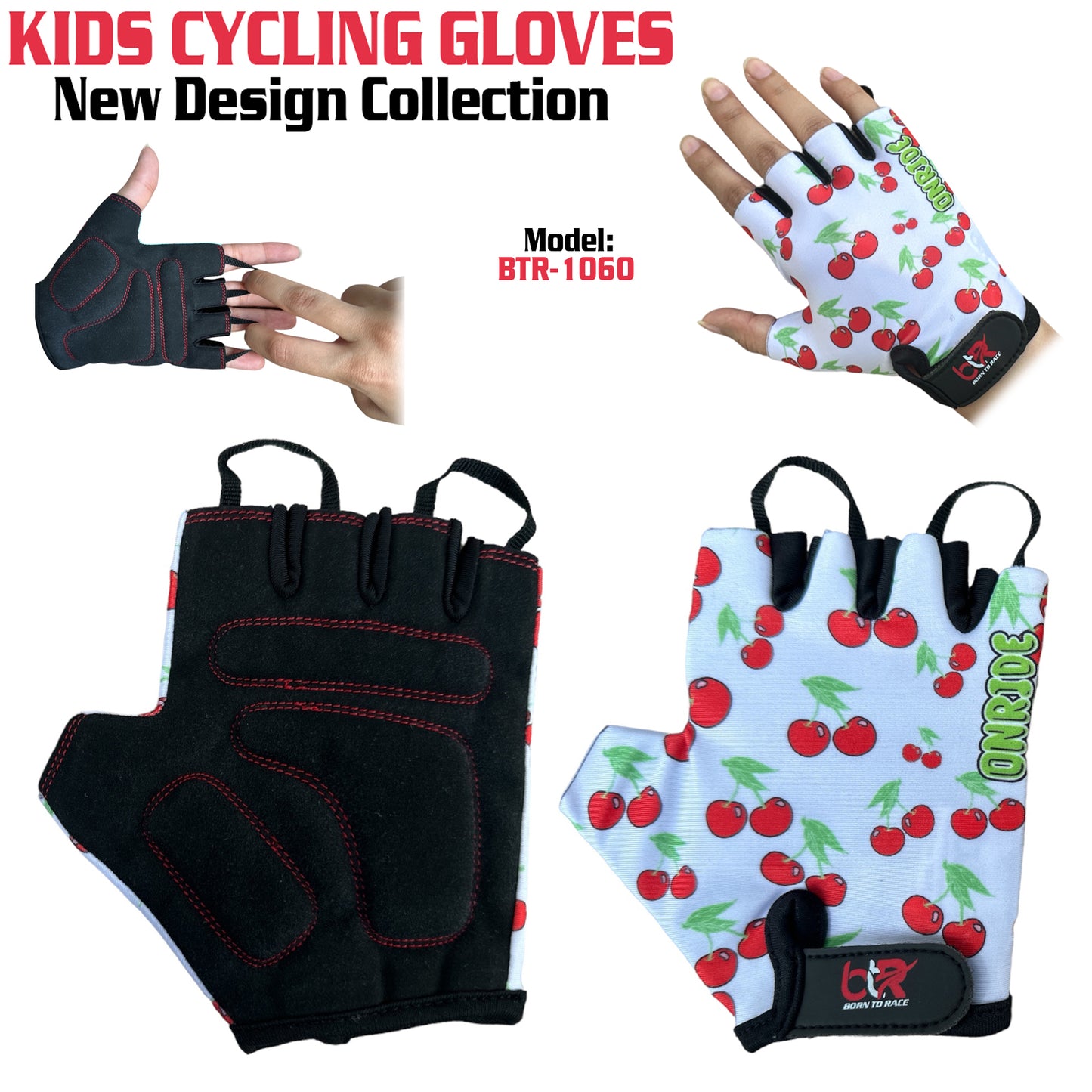 10 Pairs Pack Set Kids Gloves for Cycling - Toddler Gloves with Enhanced Grip, Safety Padding for Kids Bike Adventures, Breathable and Durable Design for Boys and Girls, Ages 3-12, Easy to Wear