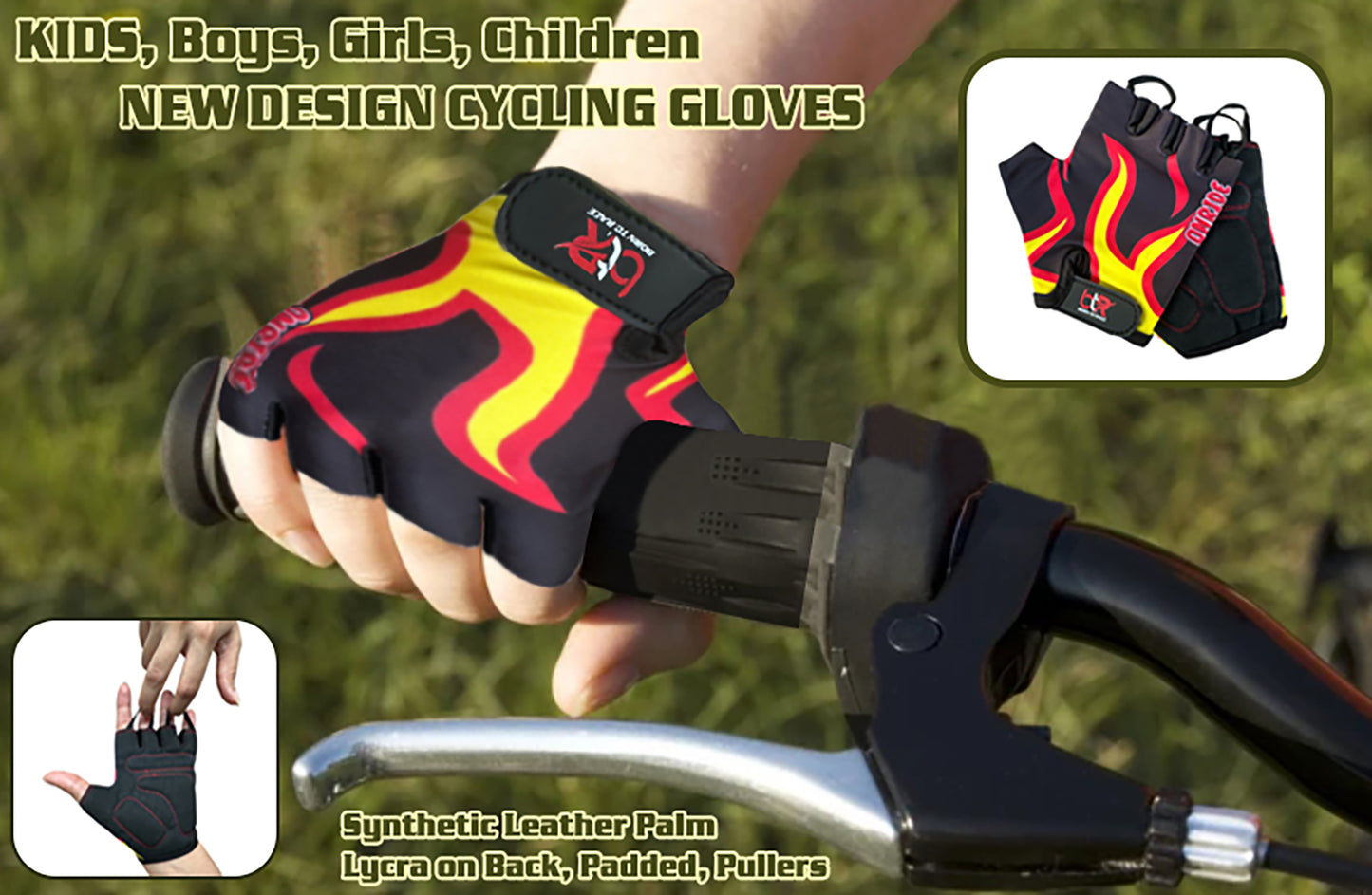 10 Pairs Pack Set Kids Gloves for Cycling - Toddler Gloves with Enhanced Grip, Safety Padding for Kids Bike Adventures, Breathable and Durable Design for Boys and Girls, Ages 3-12, Easy to Wear