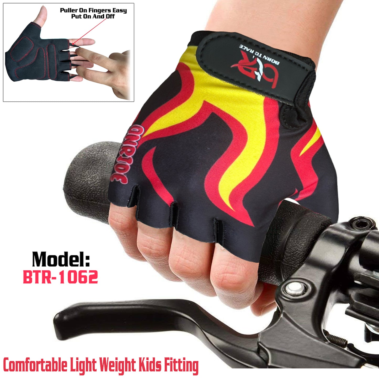 10 Pairs Pack Set Kids Gloves for Cycling - Toddler Gloves with Enhanced Grip, Safety Padding for Kids Bike Adventures, Breathable and Durable Design for Boys and Girls, Ages 3-12, Easy to Wear