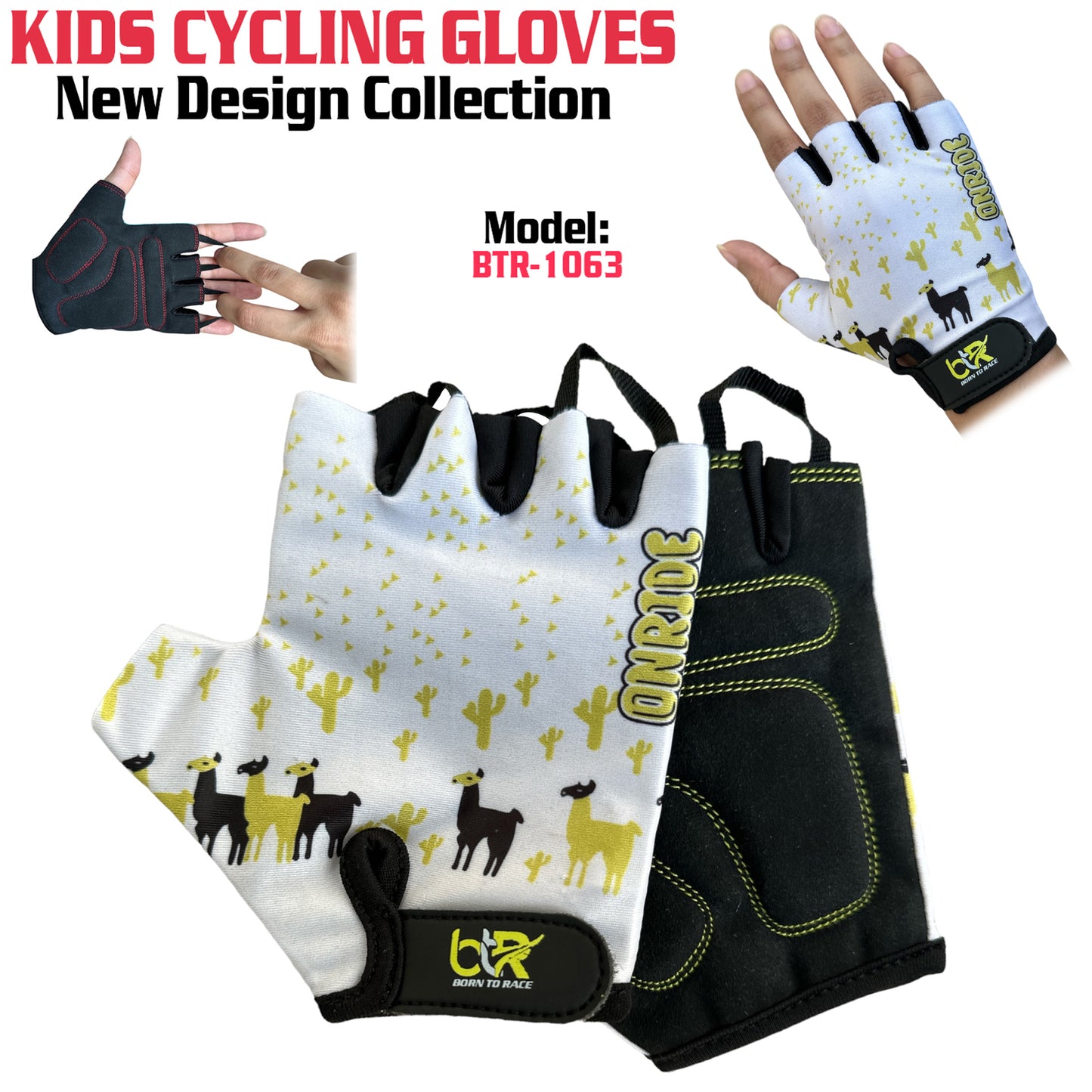 10 Pairs Pack Set Kids Gloves for Cycling - Toddler Gloves with Enhanced Grip, Safety Padding for Kids Bike Adventures, Breathable and Durable Design for Boys and Girls, Ages 3-12, Easy to Wear