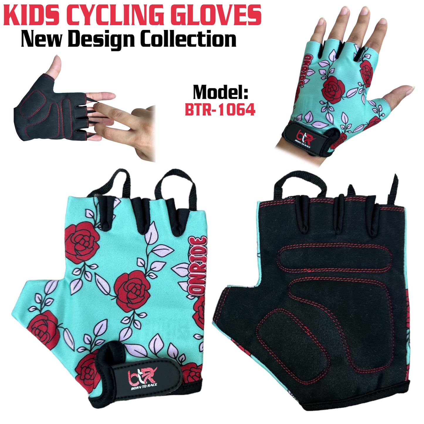 10 Pairs Pack Set Kids Gloves for Cycling - Toddler Gloves with Enhanced Grip, Safety Padding for Kids Bike Adventures, Breathable and Durable Design for Boys and Girls, Ages 3-12, Easy to Wear