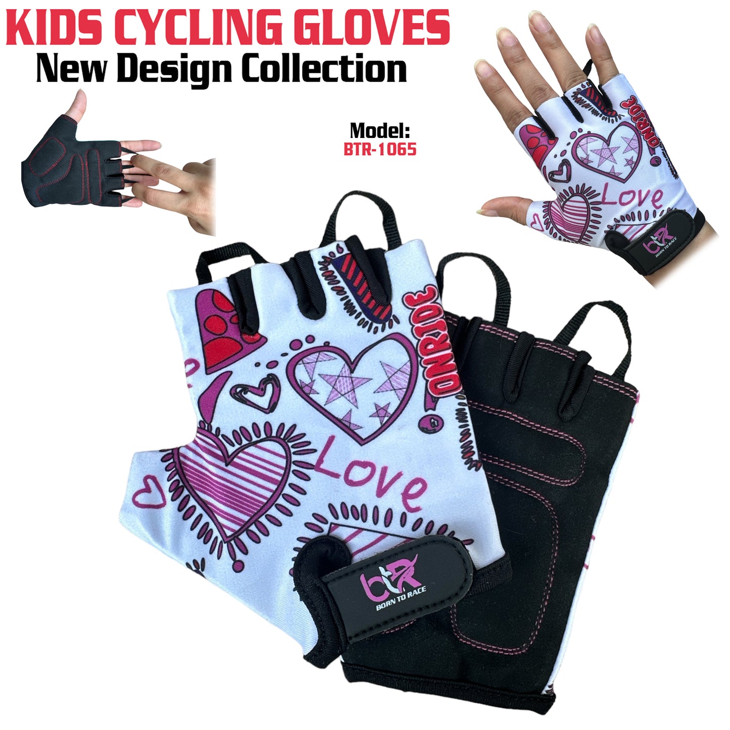 5 Pairs Pack Set Kids Gloves for Cycling - Toddler Gloves with Enhanced Grip, Safety Padding for Kids Bike Adventures, Breathable and Durable Design for Boys and Girls, Ages 3-12, Easy to Wear