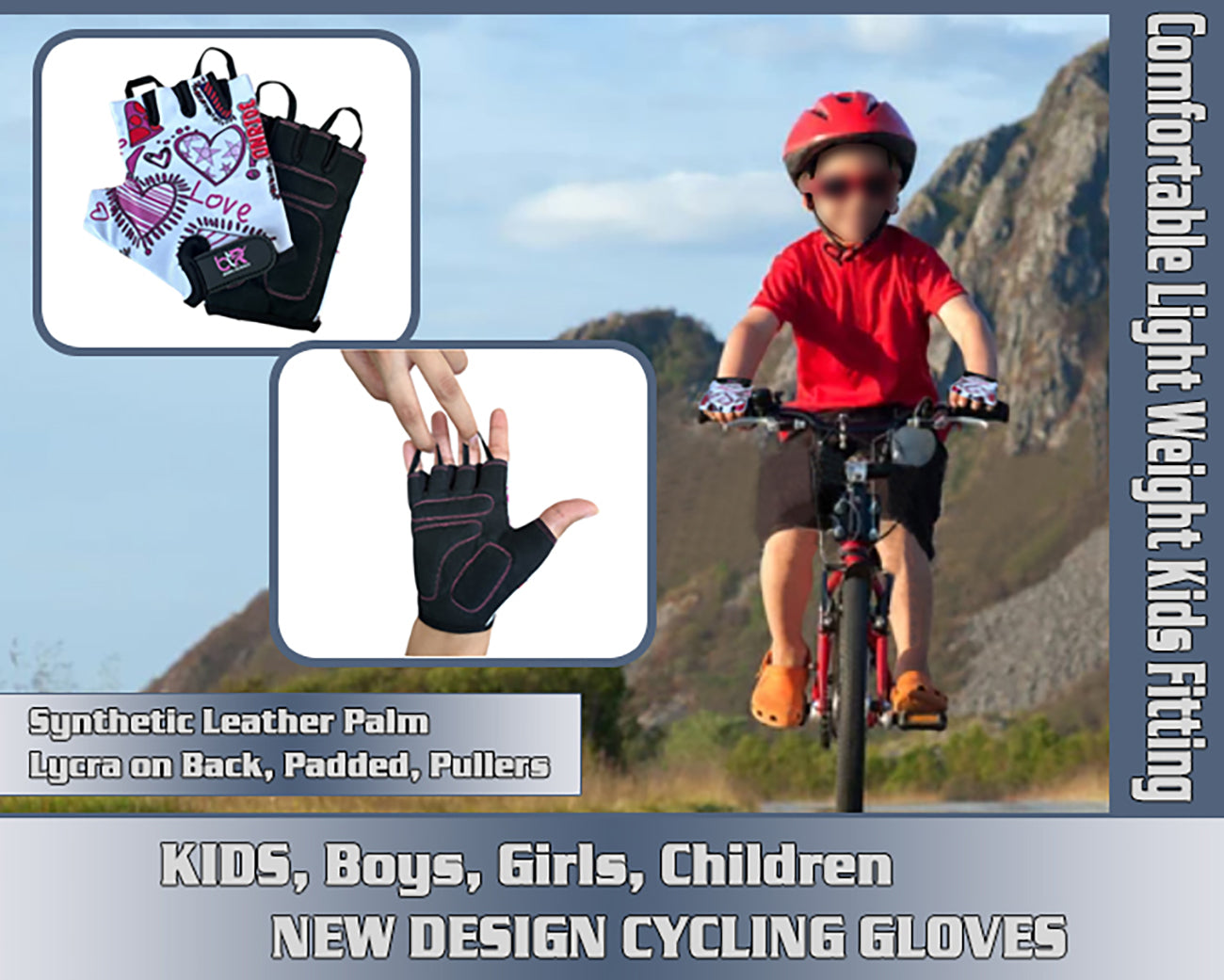 10 Pairs Pack Set Kids Gloves for Cycling - Toddler Gloves with Enhanced Grip, Safety Padding for Kids Bike Adventures, Breathable and Durable Design for Boys and Girls, Ages 3-12, Easy to Wear
