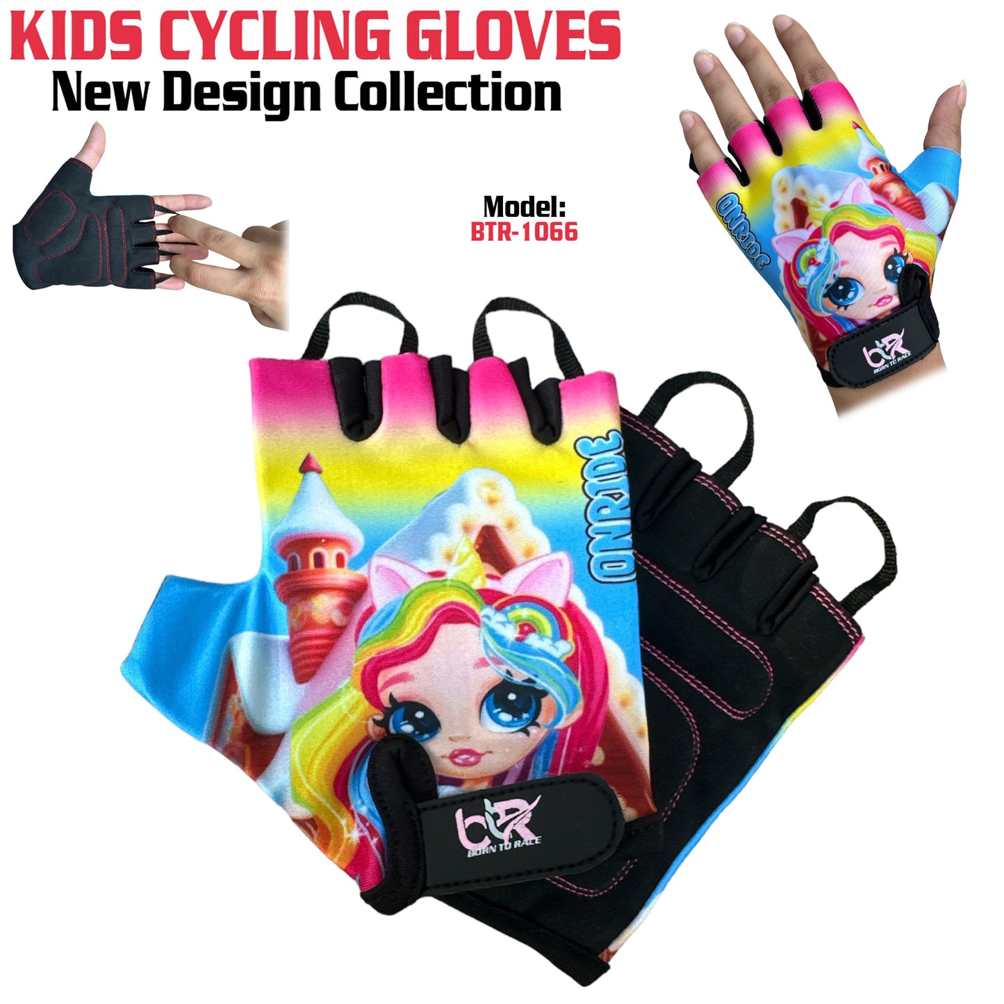 10 Pairs Pack Set Kids Gloves for Cycling - Toddler Gloves with Enhanced Grip, Safety Padding for Kids Bike Adventures, Breathable and Durable Design for Boys and Girls, Ages 3-12, Easy to Wear
