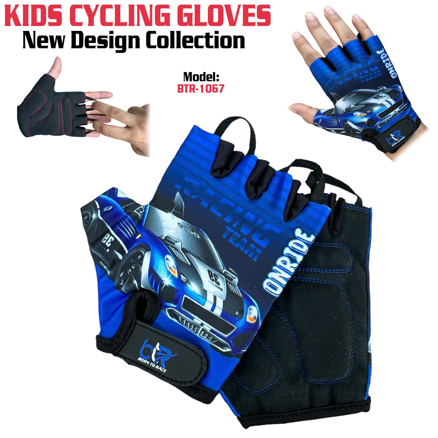 10 Pairs Pack Set Kids Gloves for Cycling - Toddler Gloves with Enhanced Grip, Safety Padding for Kids Bike Adventures, Breathable and Durable Design for Boys and Girls, Ages 3-12, Easy to Wear