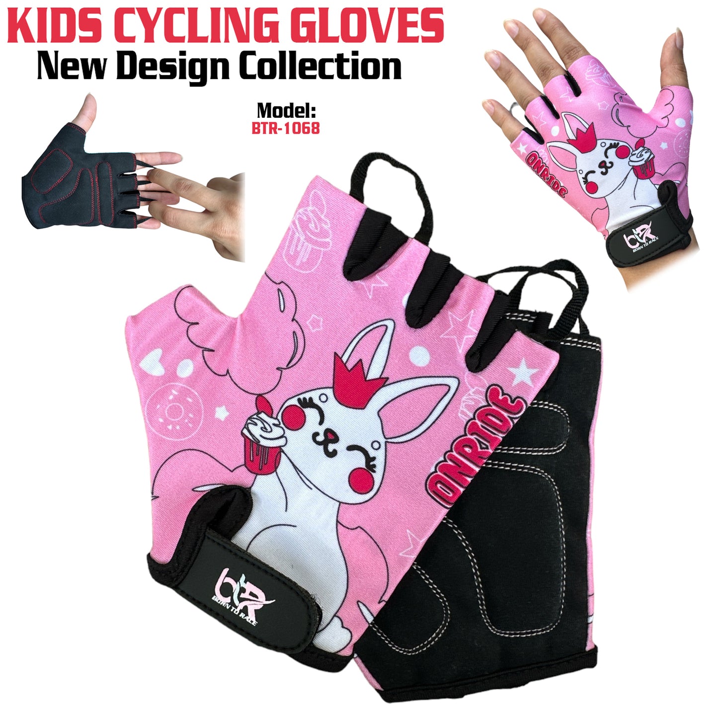 5 Pairs Pack Set Kids Gloves for Cycling - Toddler Gloves with Enhanced Grip, Safety Padding for Kids Bike Adventures, Breathable and Durable Design for Boys and Girls, Ages 3-12, Easy to Wear