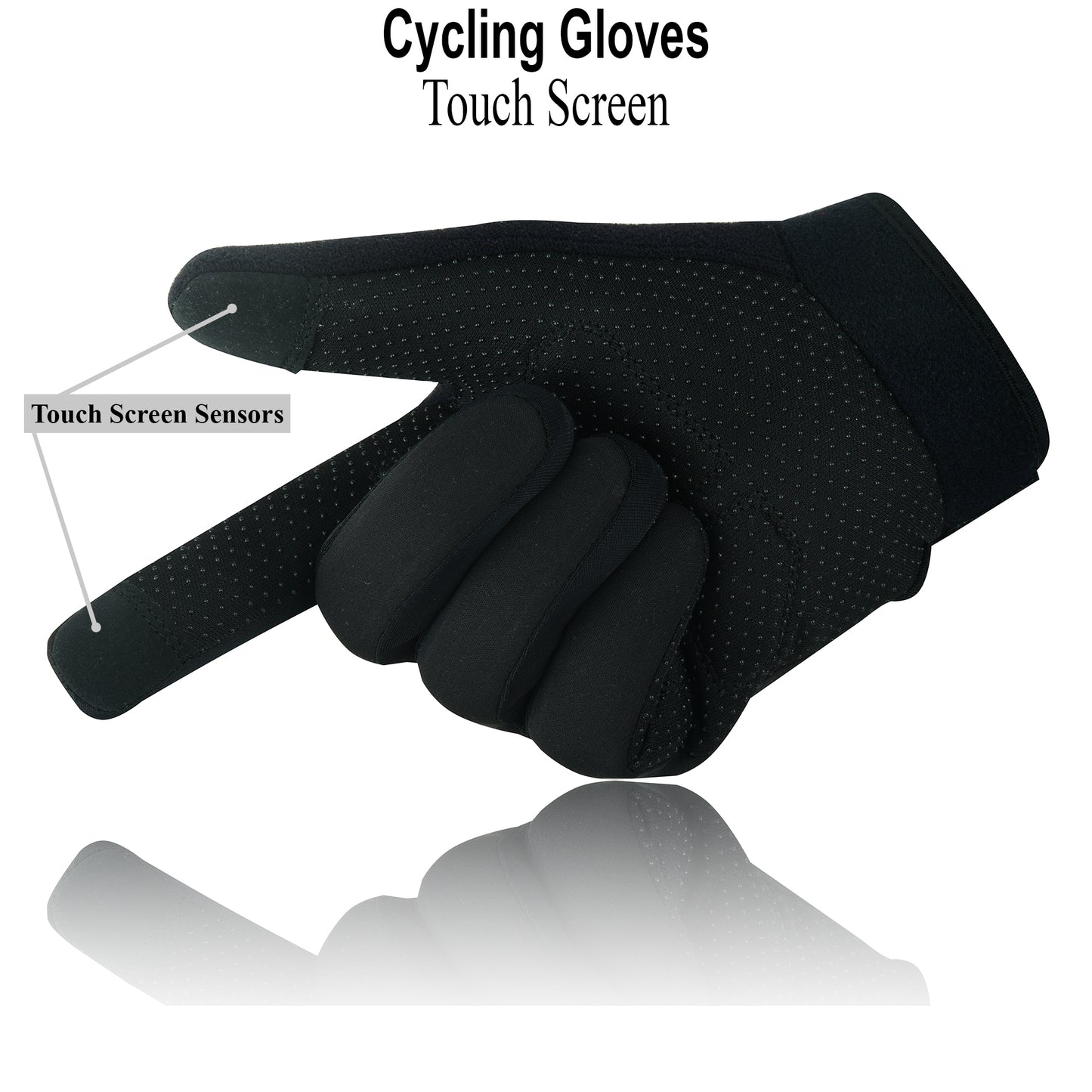 Cycling Gloves for Men and Women - Touchscreen Full Finger Gloves, Anti-Slip Padded MTB, Road Bike, and Outdoor Sports Gloves with Softshell Back and Breathable Design