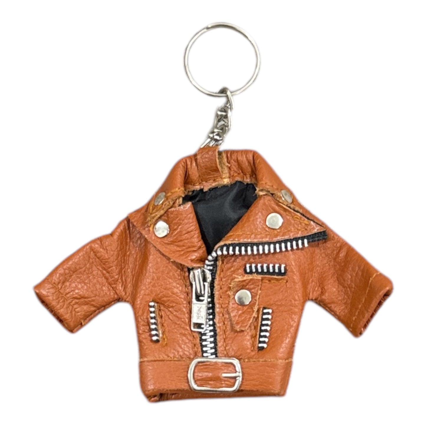 Leather Jacket Keychain with Lining | Cool Keychain Gift for Bikers & Fashion Lovers | Stylish Key Holder for Men, Women, Car, Bags | Unique Leather Accessory