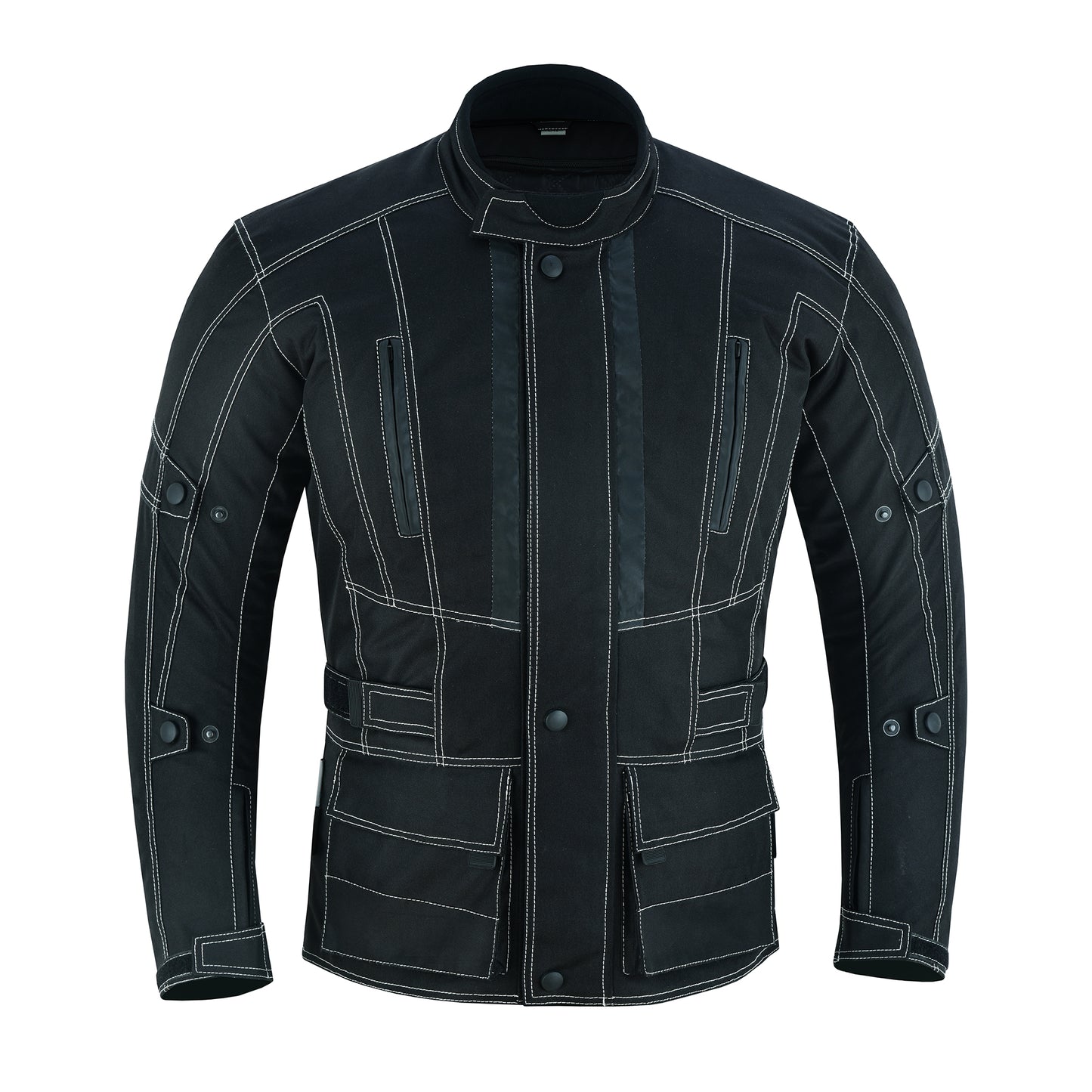 Men's Motorcycle Cordura Jacket – All-Weather 600D Textile with CE-Approved Armor, Waterproof, Windproof, and Thermal Lining, 3/4-Length Adventure Riding Jacket