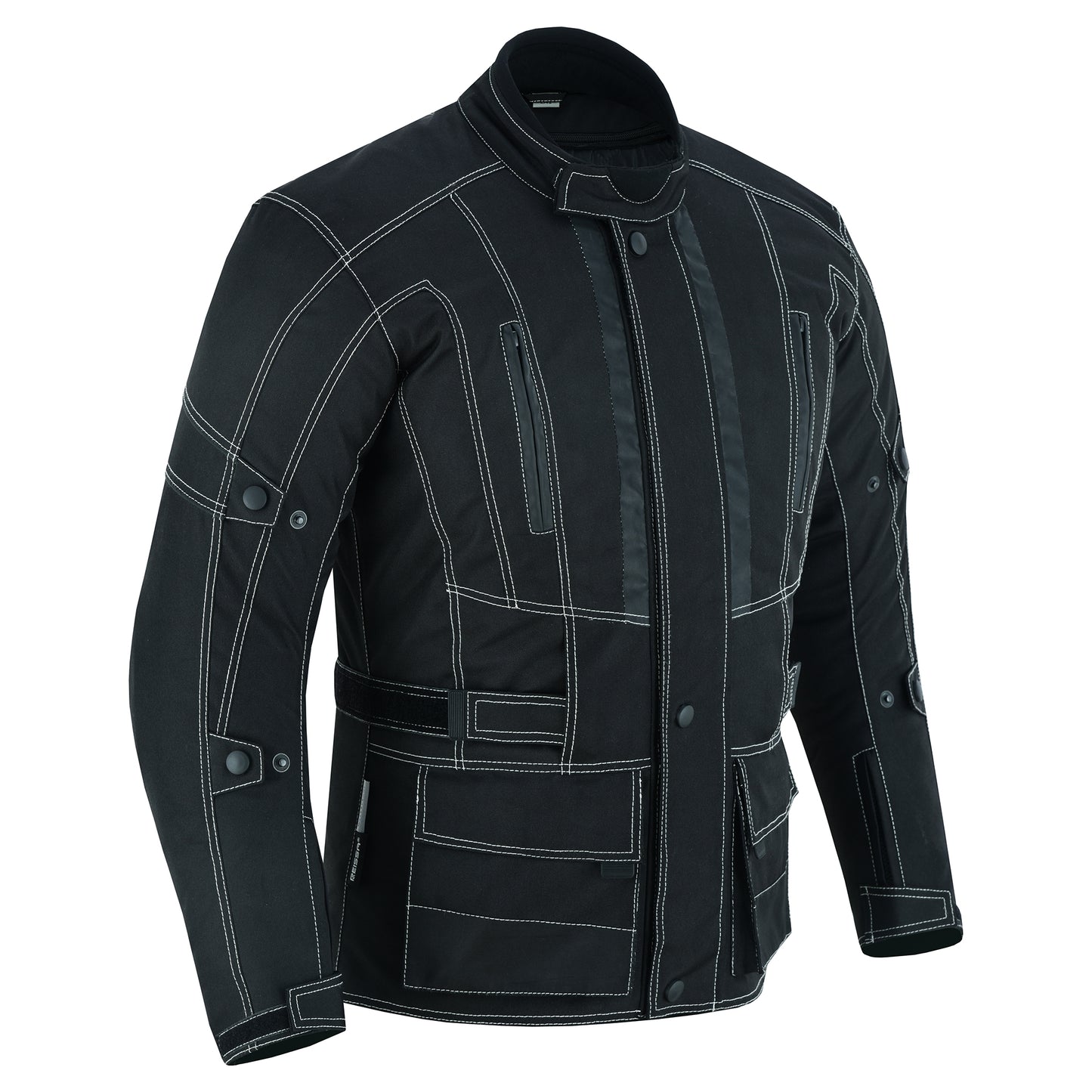 Men's Motorcycle Cordura Jacket – All-Weather 600D Textile with CE-Approved Armor, Waterproof, Windproof, and Thermal Lining, 3/4-Length Adventure Riding Jacket
