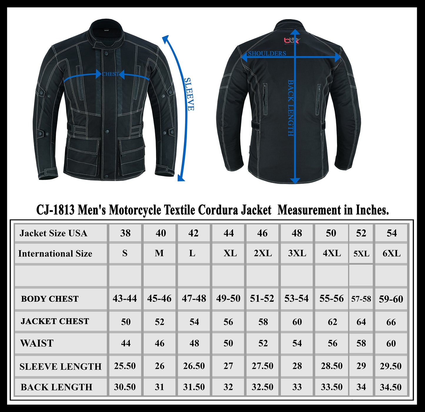 Men's Motorcycle Cordura Jacket – All-Weather 600D Textile with CE-Approved Armor, Waterproof, Windproof, and Thermal Lining, 3/4-Length Adventure Riding Jacket