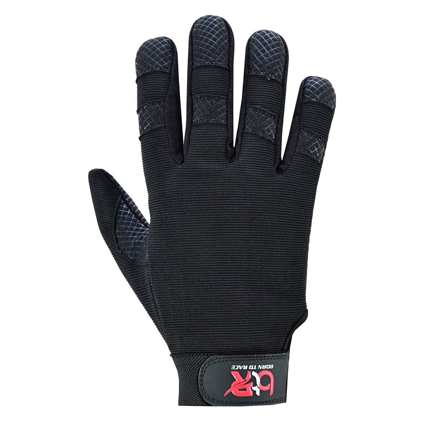 Mechanic Work Safety Touch Screen Gloves With Elastic Cuffs For Secure Fit Grippy Palm Black