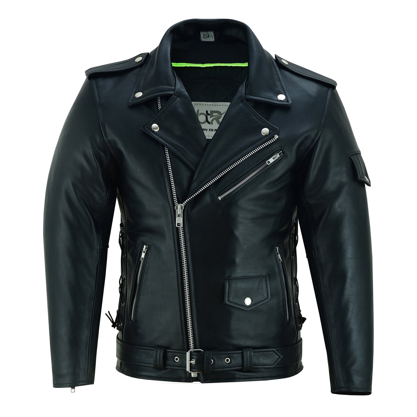 Men's Genuine Bufalo Leather Motorcycle Jacket, CE Armor Protection, Distressed Vintage Biker Jacket, YKK Zippers, All-Weather Riding Gear