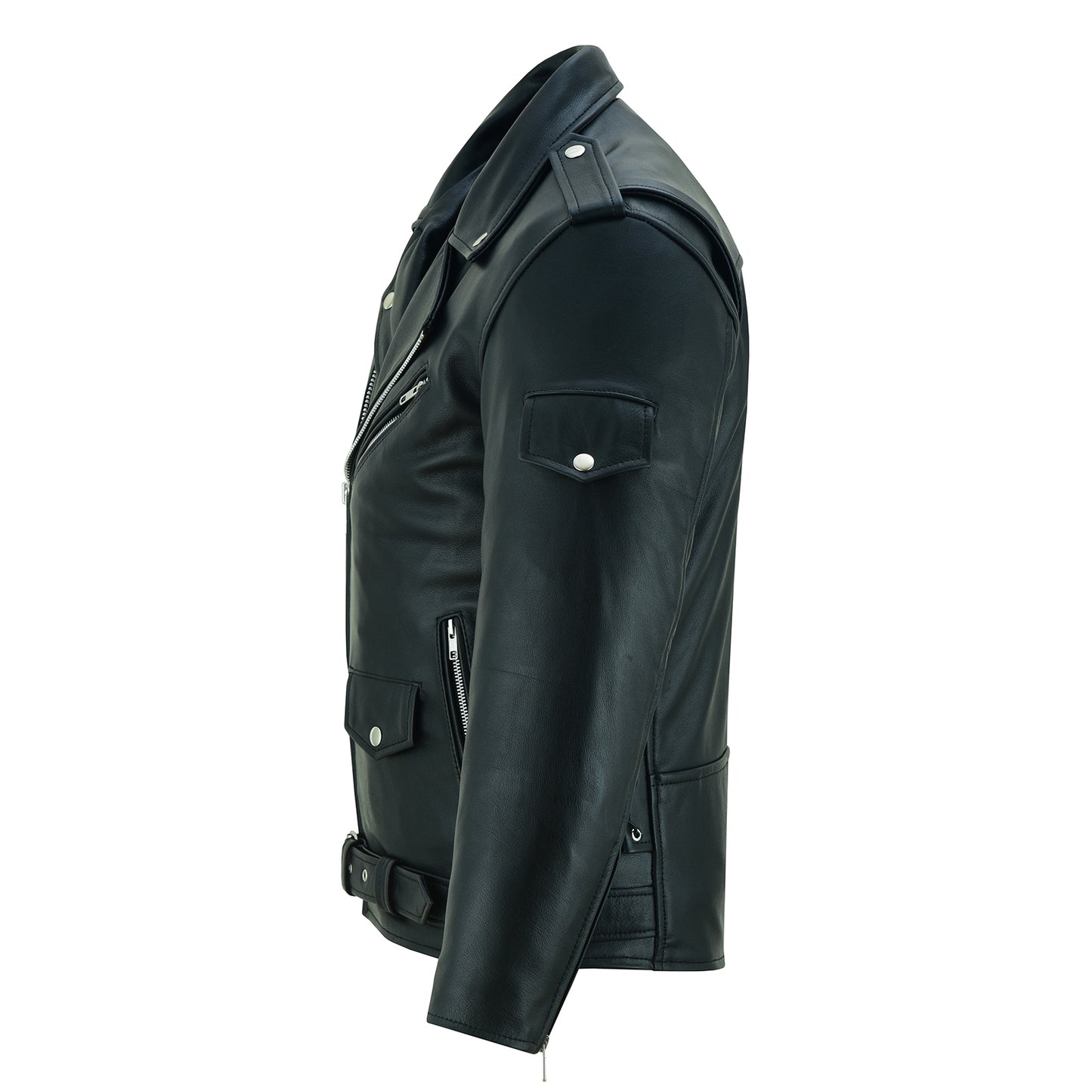 Men's Genuine Bufalo Leather Motorcycle Jacket, CE Armor Protection, Distressed Vintage Biker Jacket, YKK Zippers, All-Weather Riding Gear