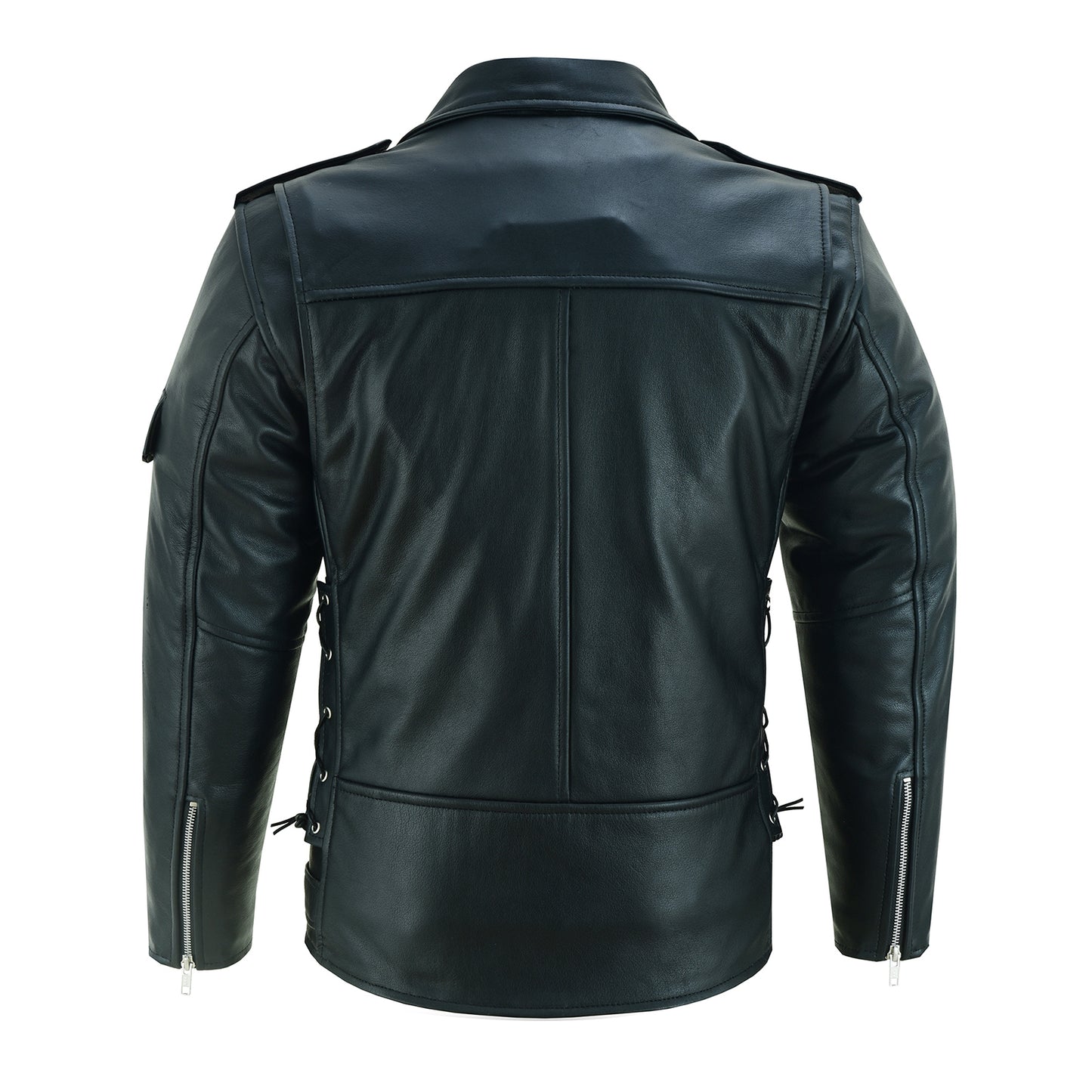 Men's Genuine Bufalo Leather Motorcycle Jacket, CE Armor Protection, Distressed Vintage Biker Jacket, YKK Zippers, All-Weather Riding Gear