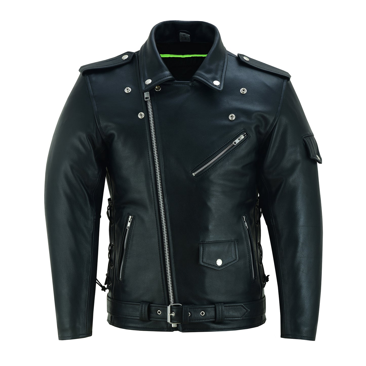 Men's Genuine Bufalo Leather Motorcycle Jacket, CE Armor Protection, Distressed Vintage Biker Jacket, YKK Zippers, All-Weather Riding Gear