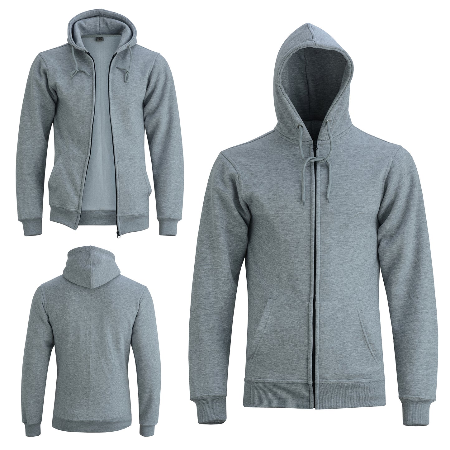 Men's Winter Fleece Hoodie - Warm Zipper Sweatshirt, Long Sleeve Hooded Jacket with Pockets, Cozy Casual Zipper