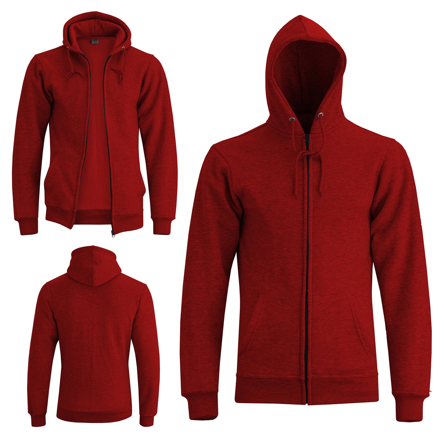 Men's Winter Fleece Hoodie - Warm Zipper Sweatshirt, Long Sleeve Hooded Jacket with Pockets, Cozy Casual Zipper