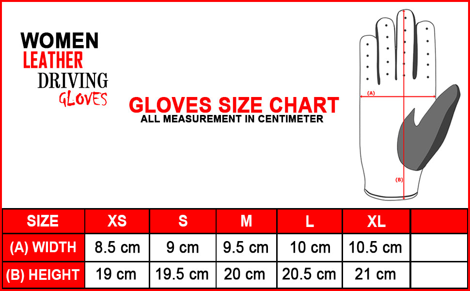 Women Ladies Leather Driving Full Finger Gloves