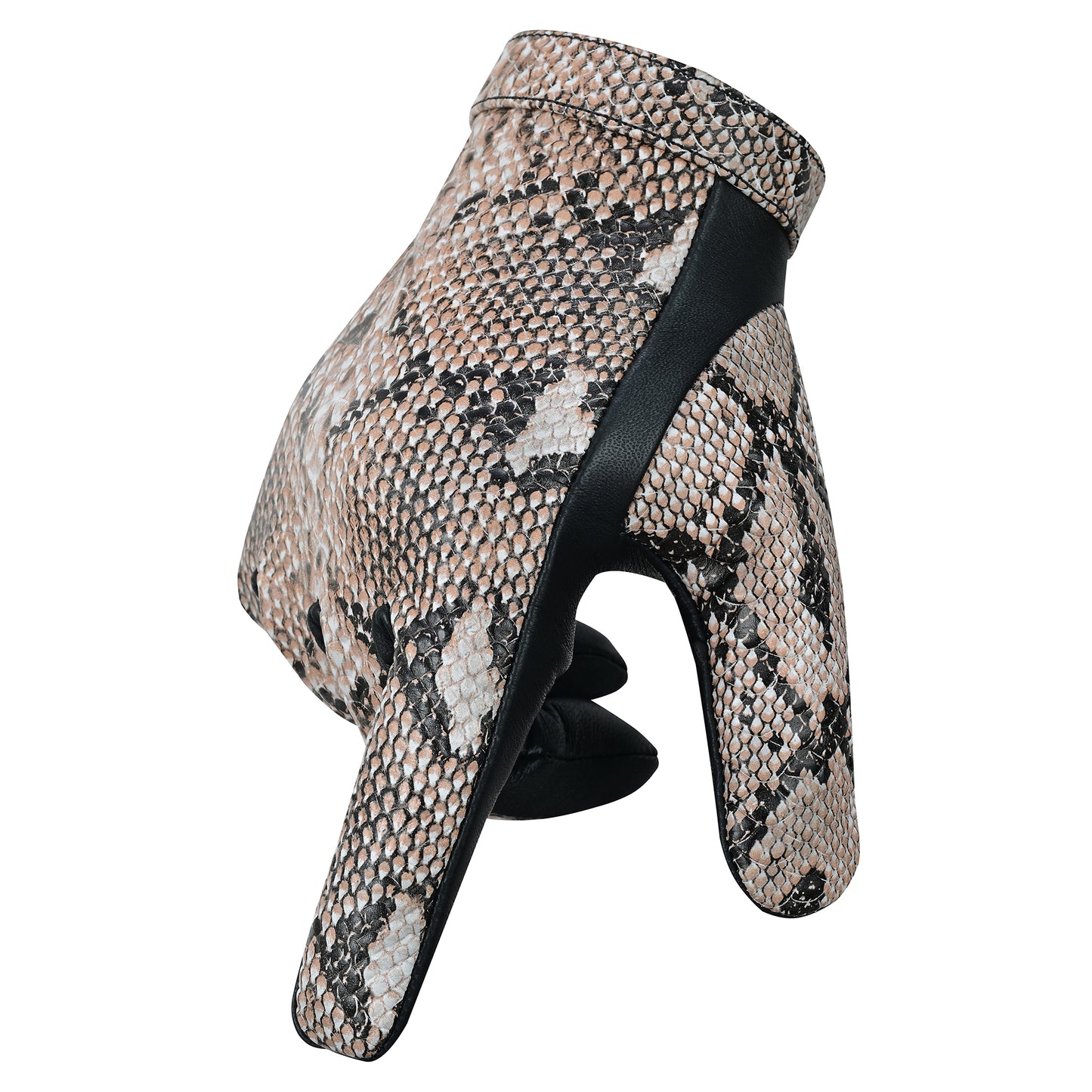 Men's Python Snake Embossed Leather Gloves