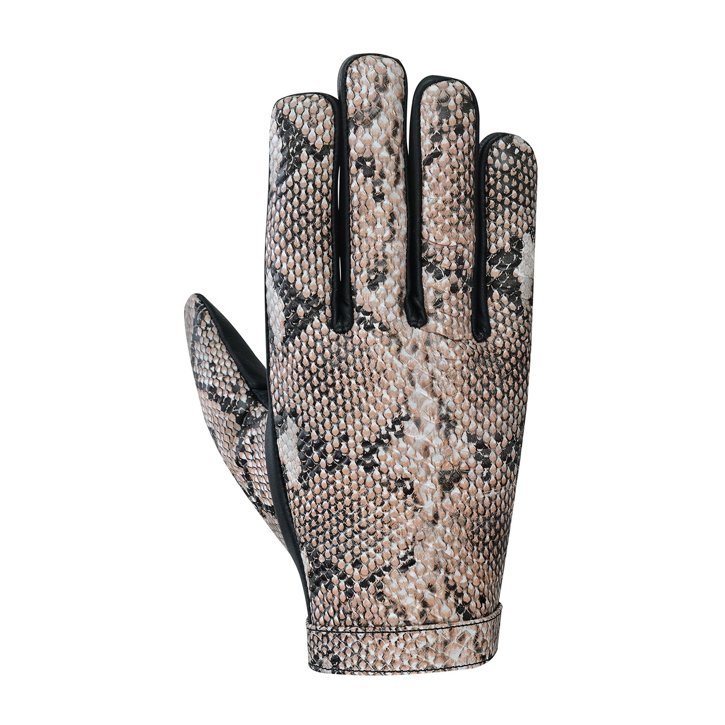 Men's Python Snake Embossed Leather Gloves