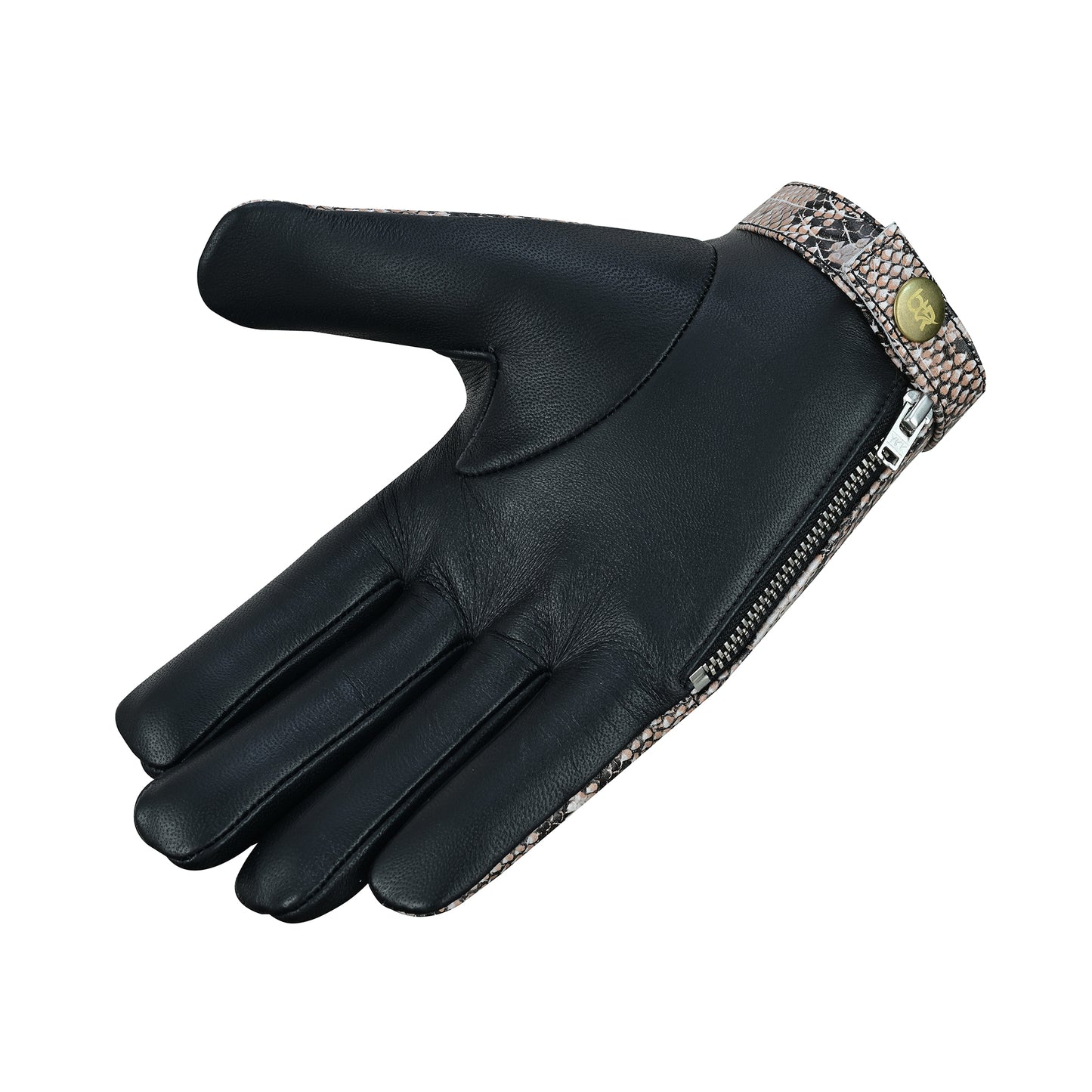 Men's Python Snake Embossed Leather Gloves
