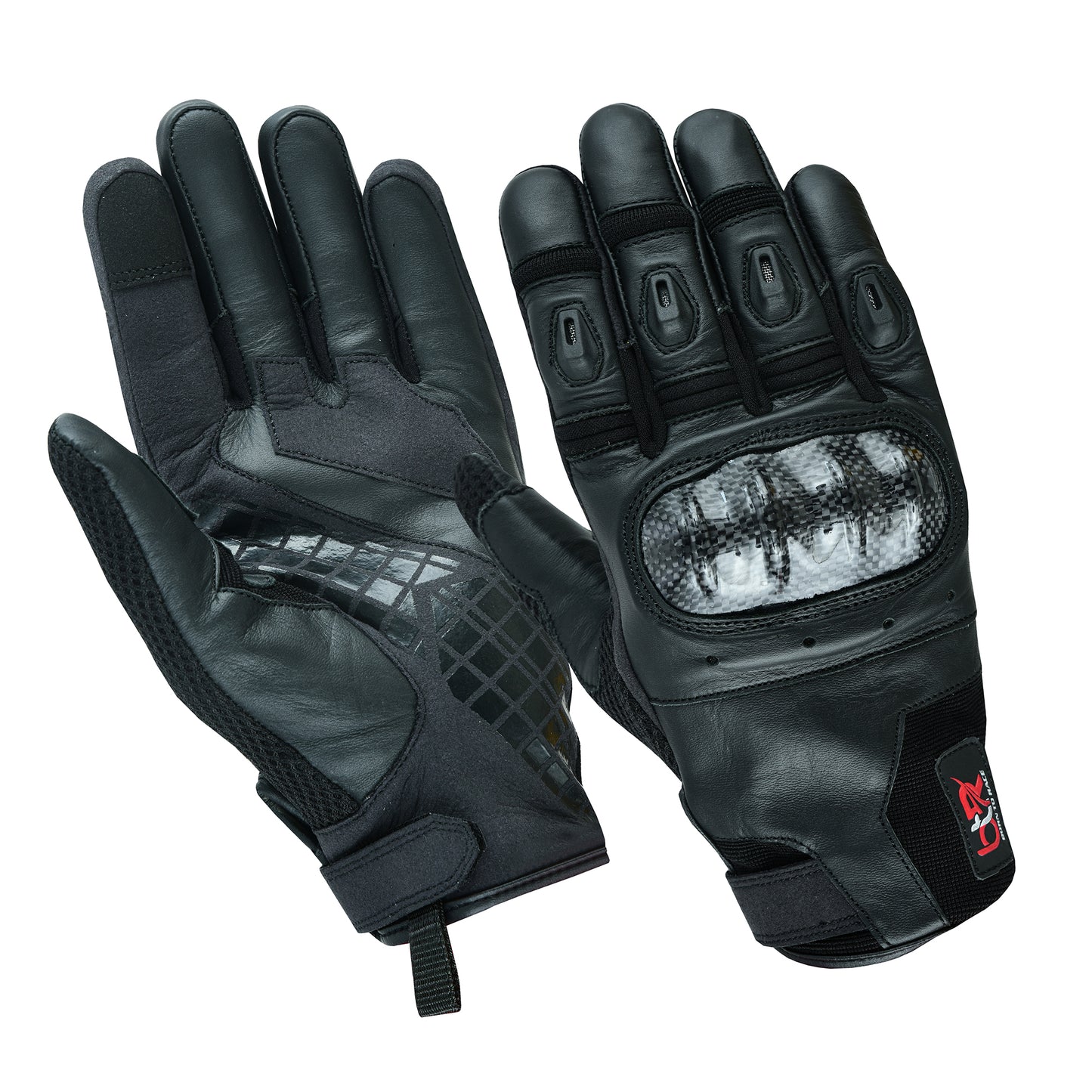 Motorcycle Gloves with Carbon Kevlar Protection - Cowhide Leather, Air Vents, Anti-Slip Palm, and Adjustable Cuff - Ideal for Motocross and Motorbike Riding Gloves