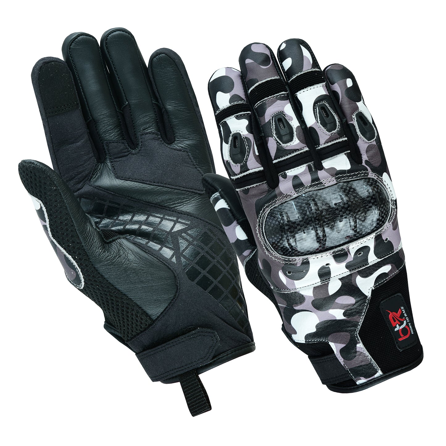 Motorcycle Gloves with Carbon Kevlar Protection - Cowhide Leather, Air Vents, Anti-Slip Palm, and Adjustable Cuff - Ideal for Motocross and Motorbike Riding Gloves