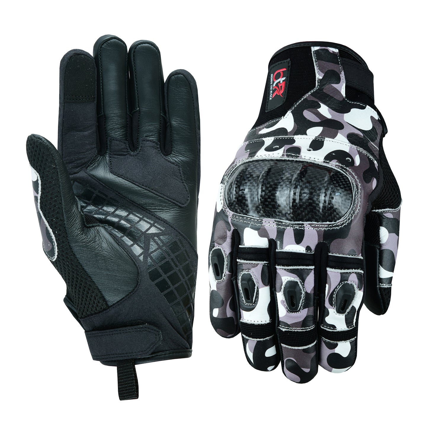 Motorcycle Gloves with Carbon Kevlar Protection - Cowhide Leather, Air Vents, Anti-Slip Palm, and Adjustable Cuff - Ideal for Motocross and Motorbike Riding Gloves
