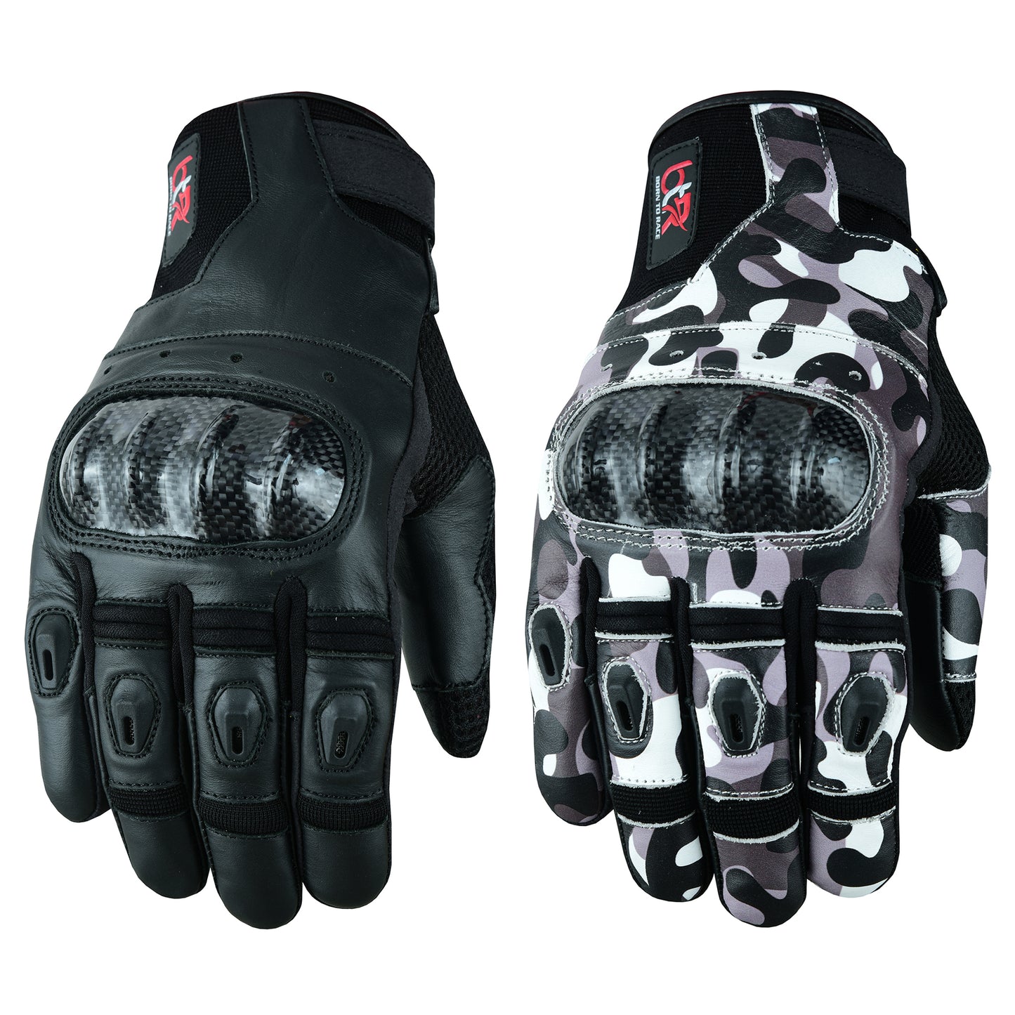 Motorcycle Gloves with Carbon Kevlar Protection - Cowhide Leather, Air Vents, Anti-Slip Palm, and Adjustable Cuff - Ideal for Motocross and Motorbike Riding Gloves