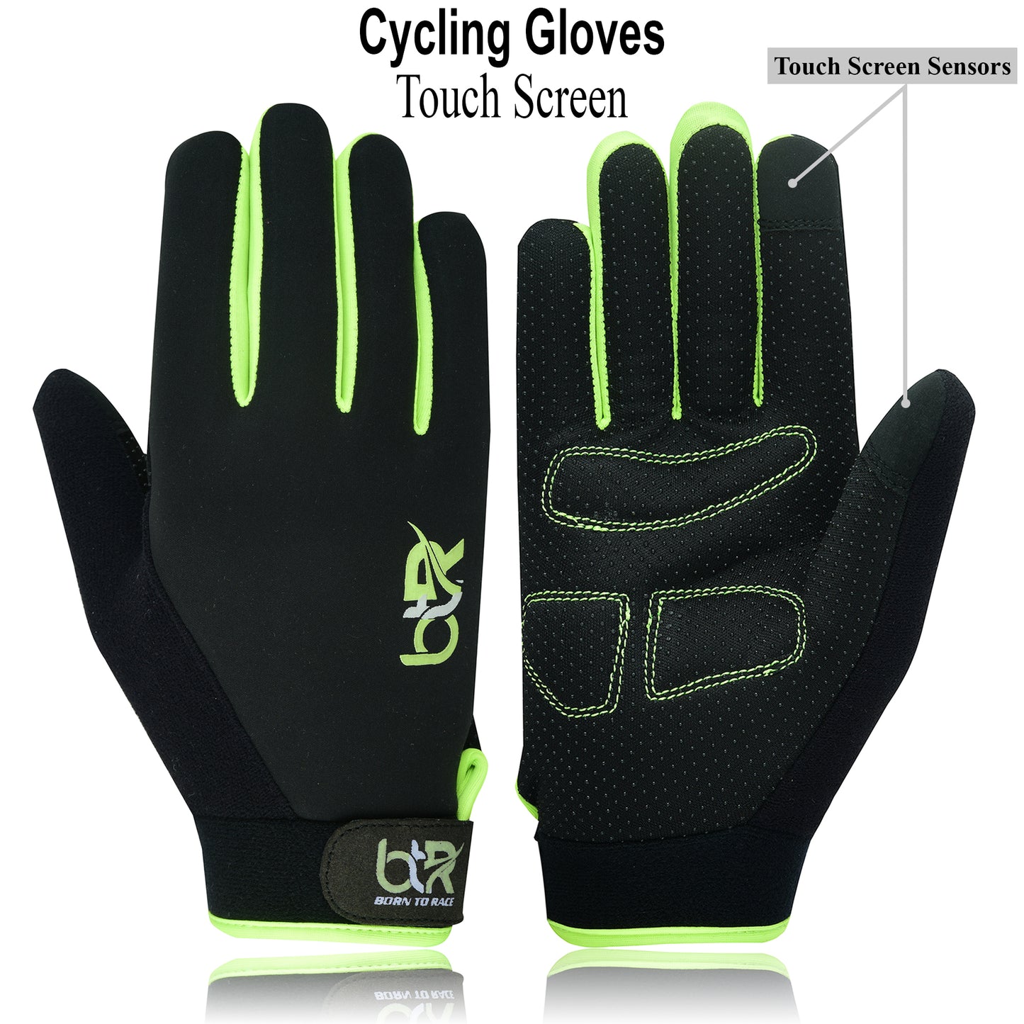 Cycling Gloves for Men and Women - Touchscreen Full Finger Gloves, Anti-Slip Padded MTB, Road Bike, and Outdoor Sports Gloves with Softshell Back and Breathable Design