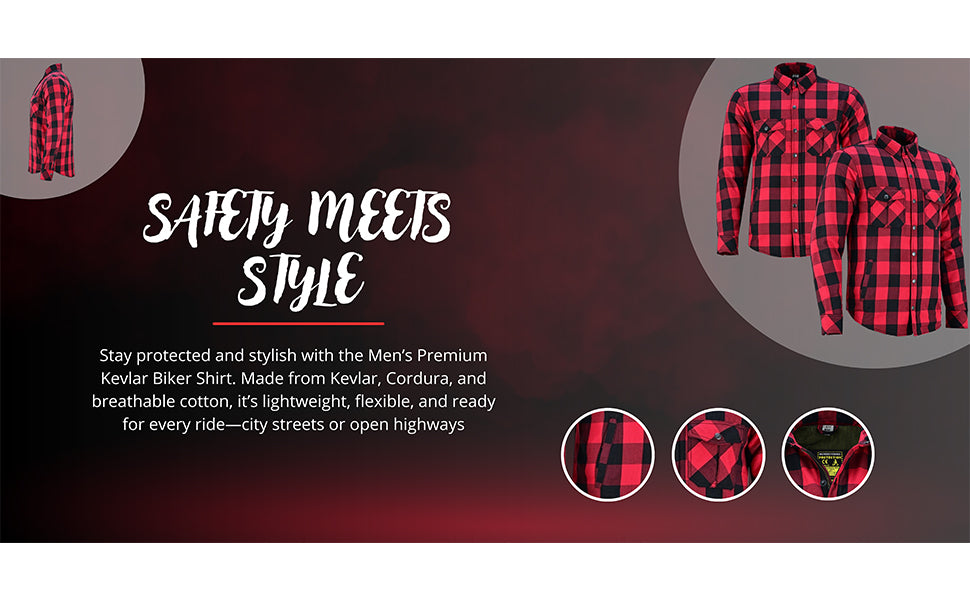 Men’s Premium Kevlar Biker Shirt with CE-Approved Armor
