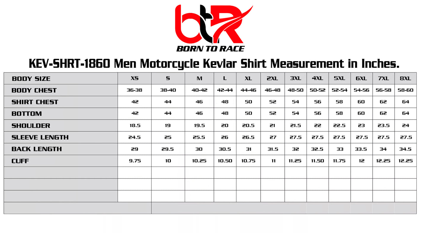 Men’s Premium Kevlar Biker Shirt with CE-Approved Armor