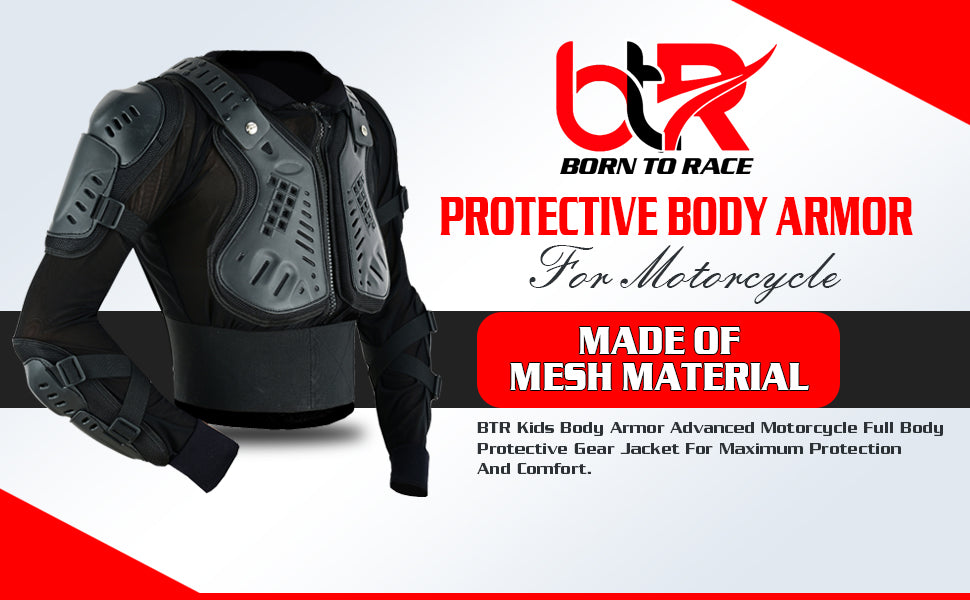 Kids Children Boys Girls Motorcycle Body Armour Jacket Dirt Bike Back Spine Chest CE Approved Protection Jackets