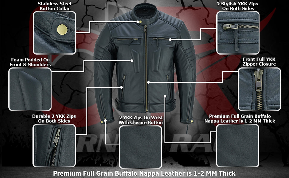 Men's Motorbike Premium Quality Leather Jacket