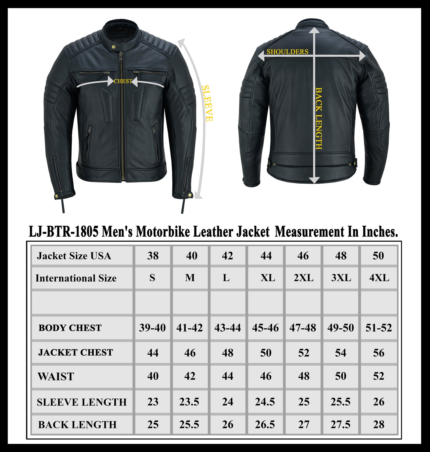 Men's Motorbike Premium Quality Leather Jacket
