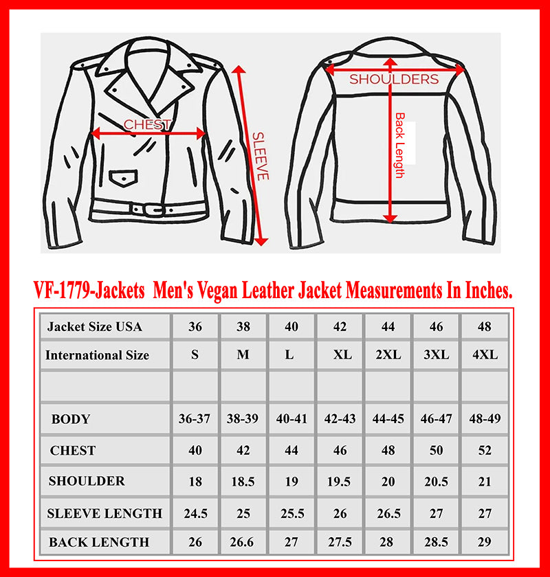 Men’s Faux Leather Jacket 100% Vegan Leather Jacket