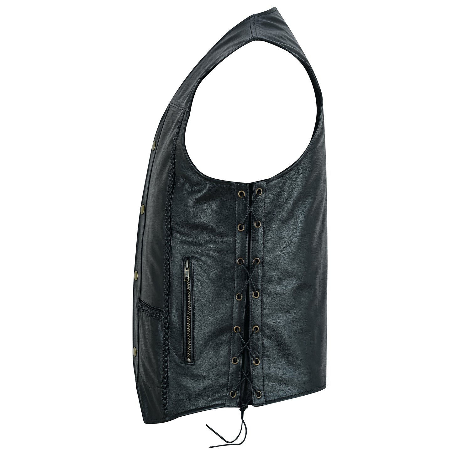 Men’s Motorcycle Motocross Premium Quality Sleeveless Leather Vest